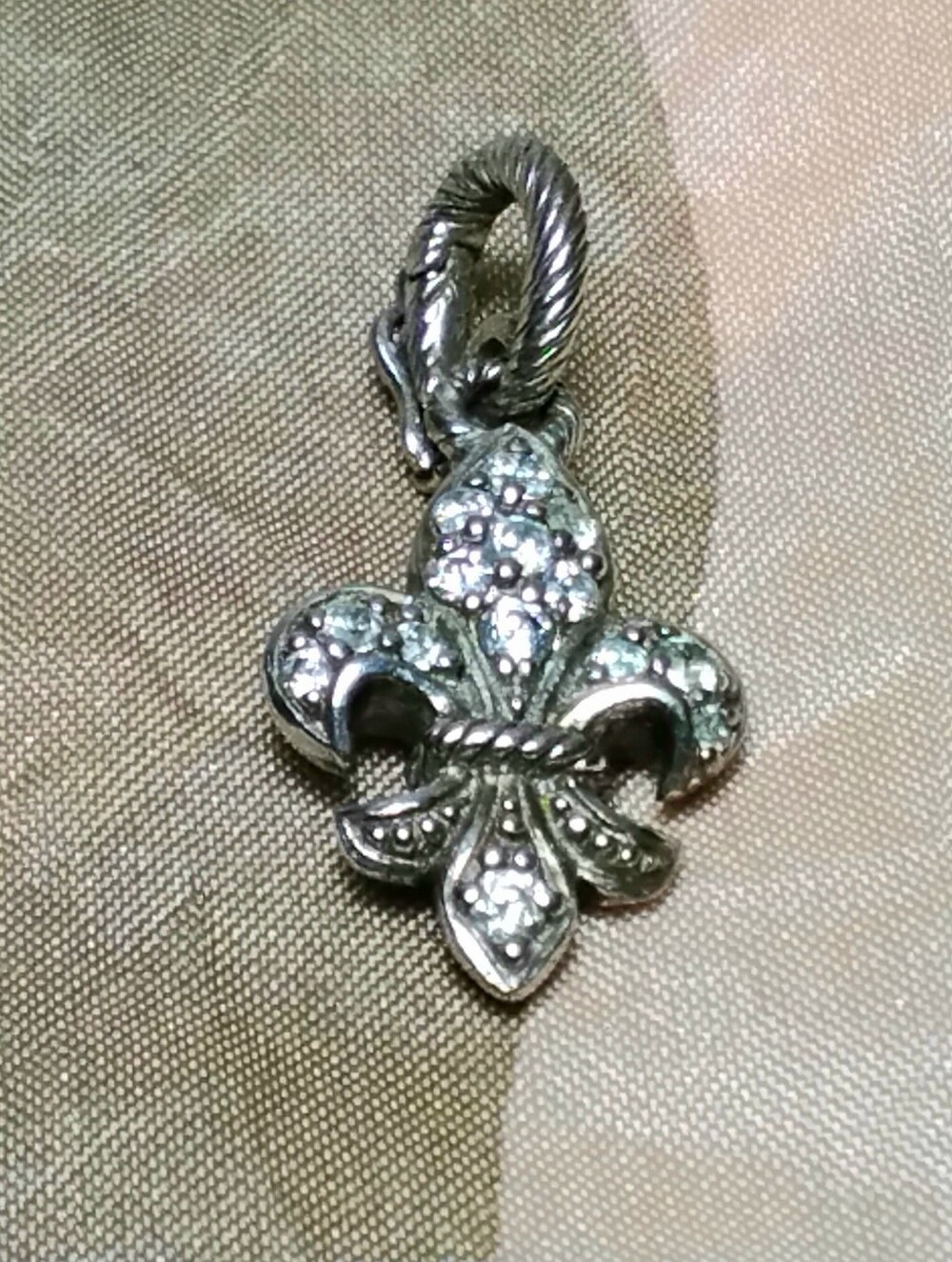 Judith Ripka Fleur De Lis Enhancer 925 Silver CZ